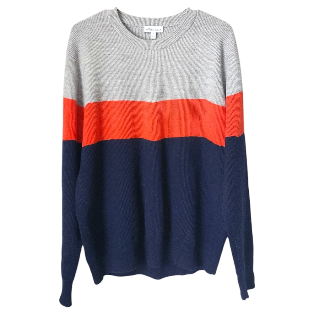PETER MILLAR Golf Long Sleeve Apres Ski crewneck‎ sweater 100% Merino Wool L